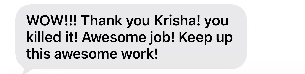 Client testimonial