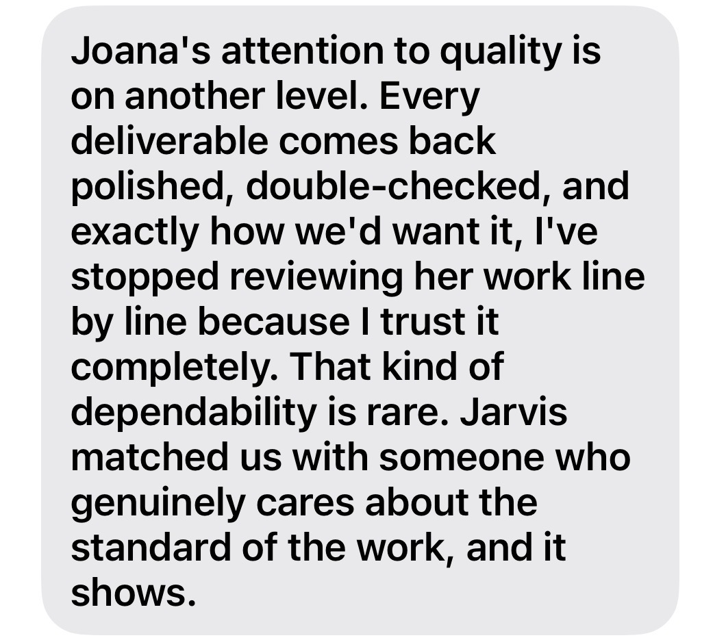 Client testimonial