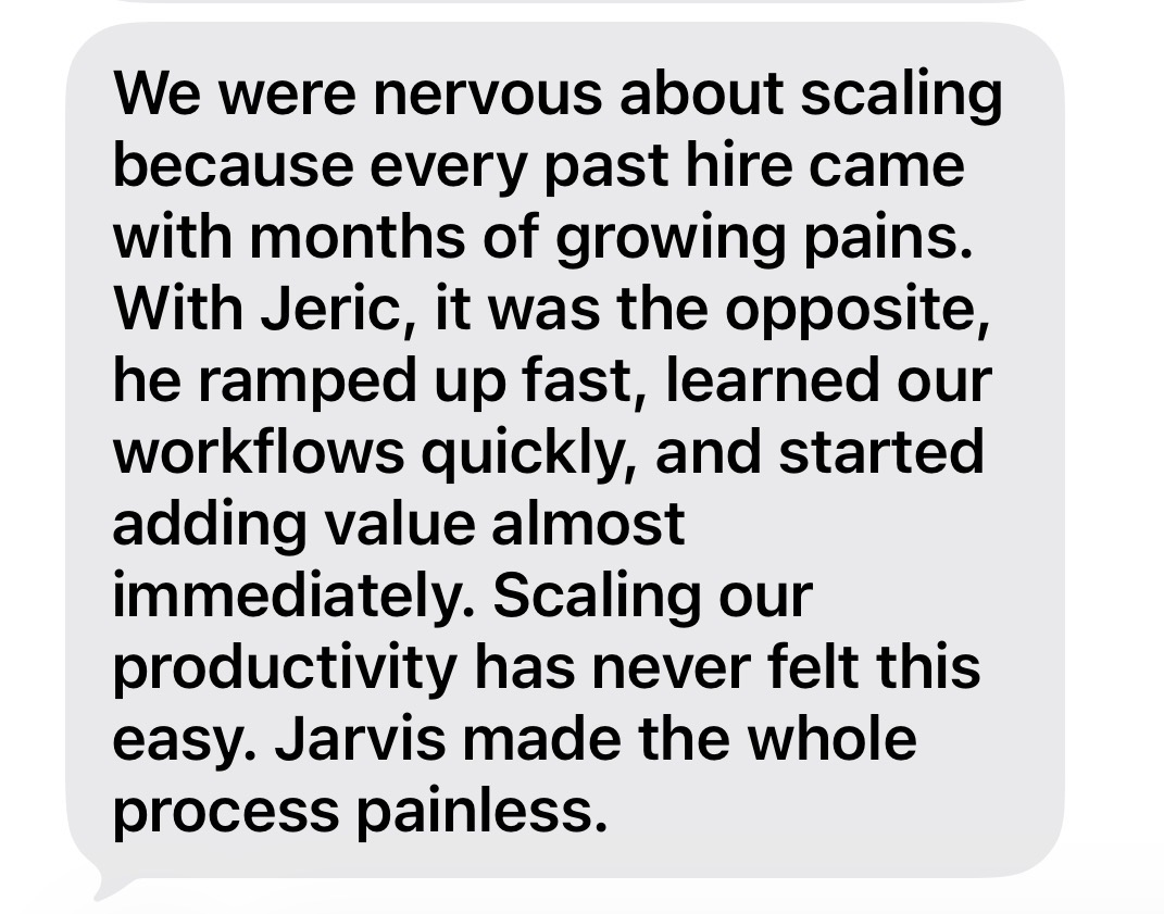 Client testimonial